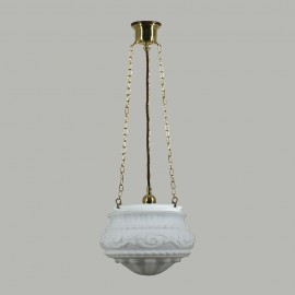 Lighting Inspiration-Premier 12" Opal Matt 3 Chain Susp Pendant - Polish Brass